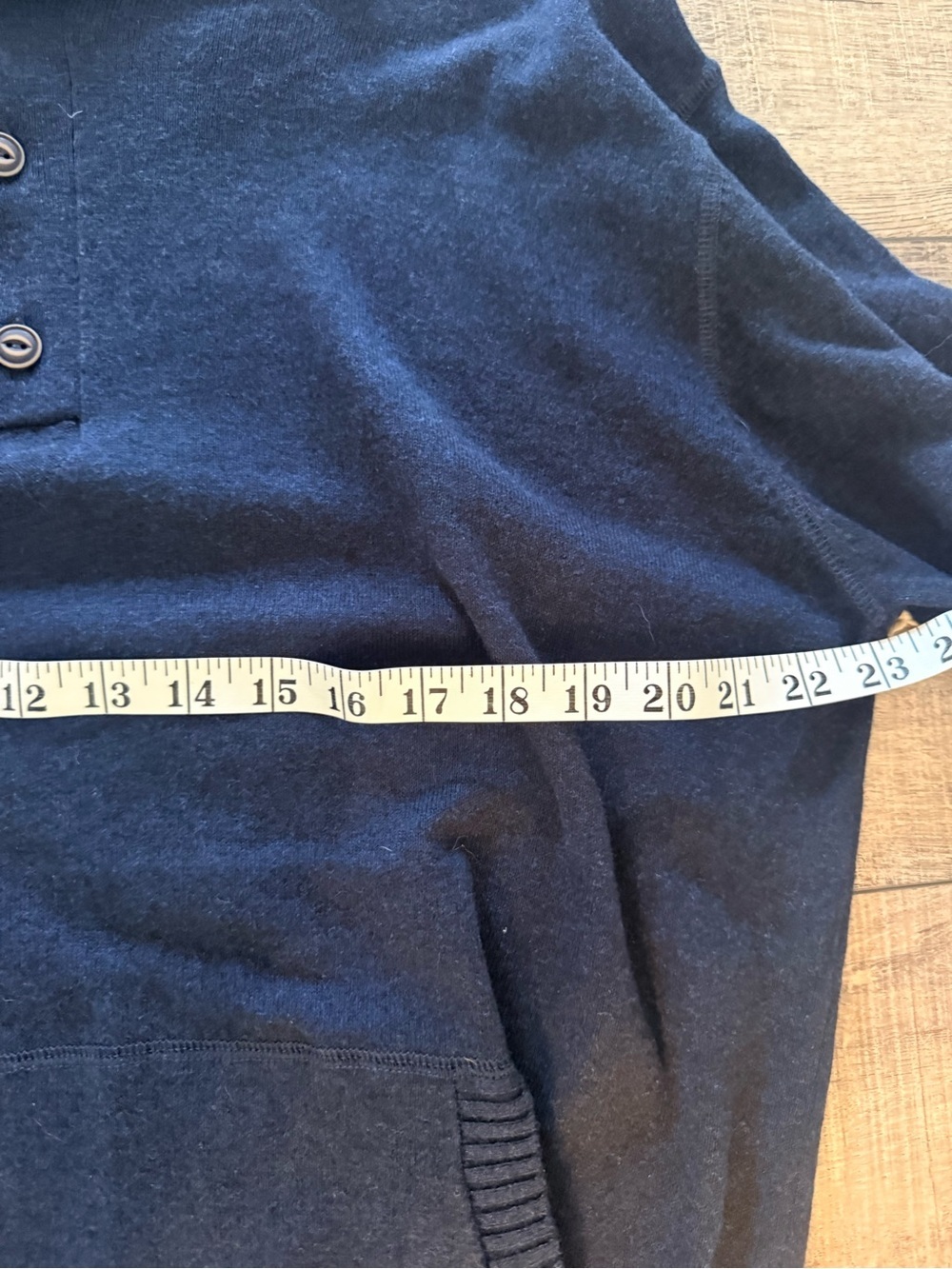 NWT Linksoul Cotton Cashmere Hooded Sweater Large Navy - Picture 7 of 9
